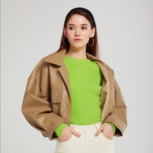 Willow Pleather Cropped Jacket